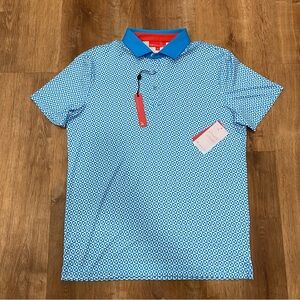 Redvanly Polo Shirt Mens Medium Malibu Blake Geometric Print Golf Performance